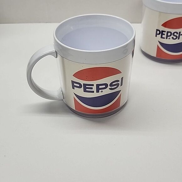 Rare Vintage Pepsi Plastic Coffee Cups Mugs Set of 3  Made In USA - Picture 3 of 11